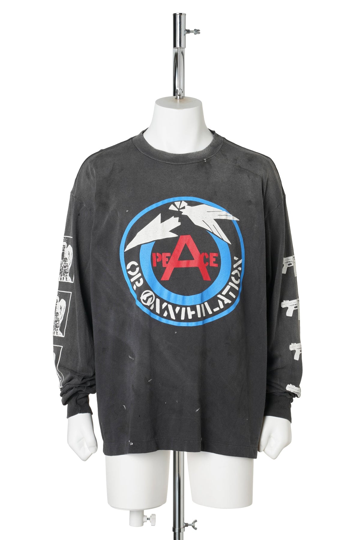 LS T-SHIRT/PEACE / BLACK