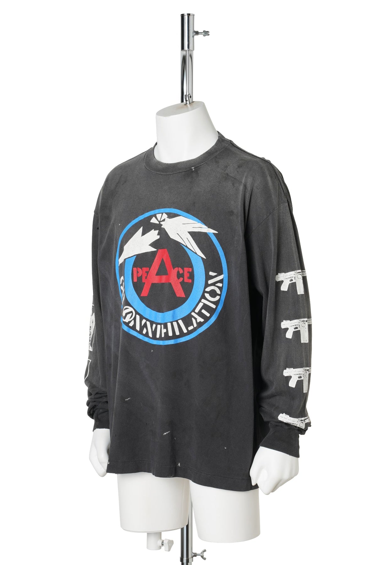 LS T-SHIRT/PEACE / BLACK