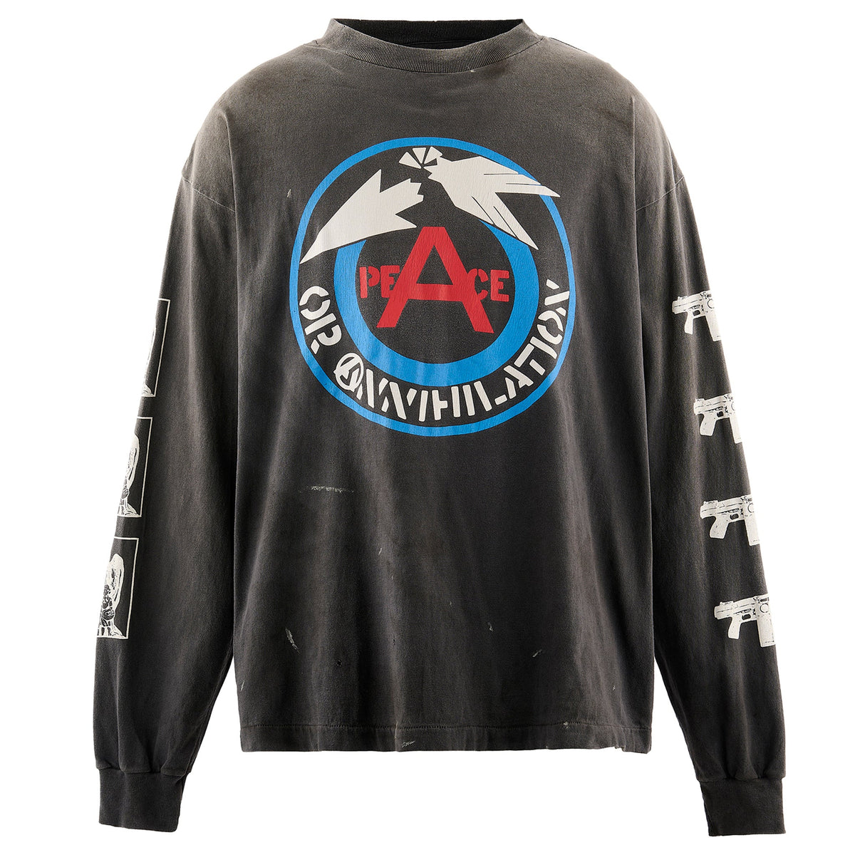 LS T-SHIRT/PEACE / BLACK