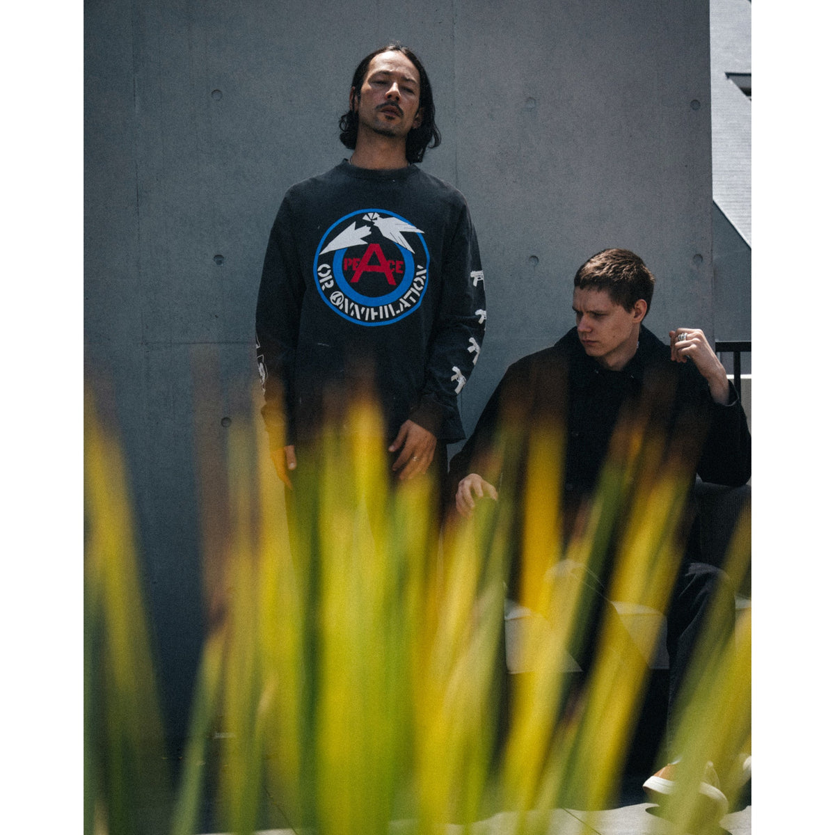 LS T-SHIRT/PEACE / BLACK