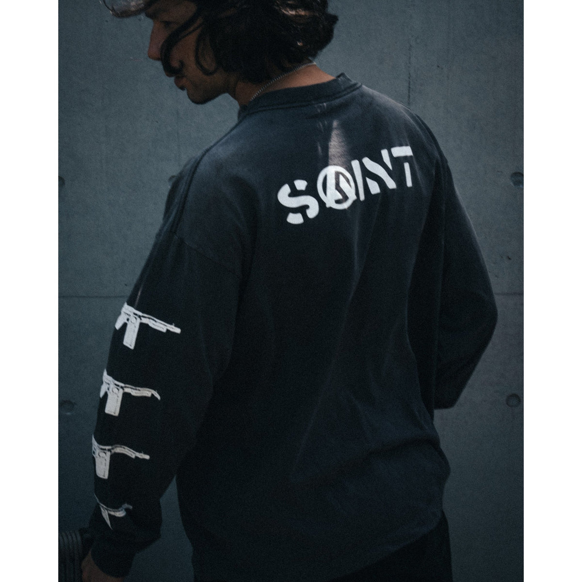LS T-SHIRT/PEACE / BLACK