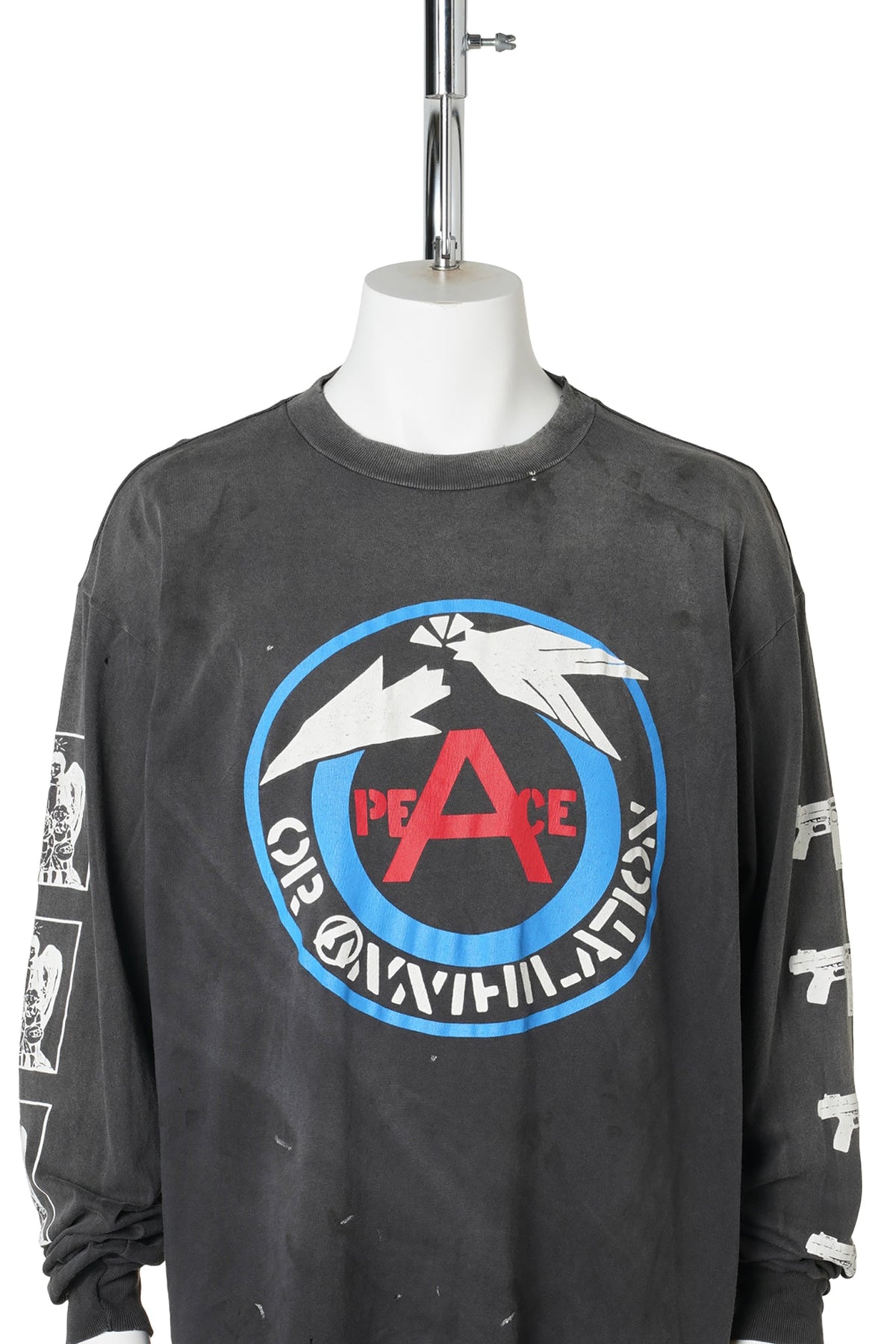 LS T-SHIRT/PEACE / BLACK