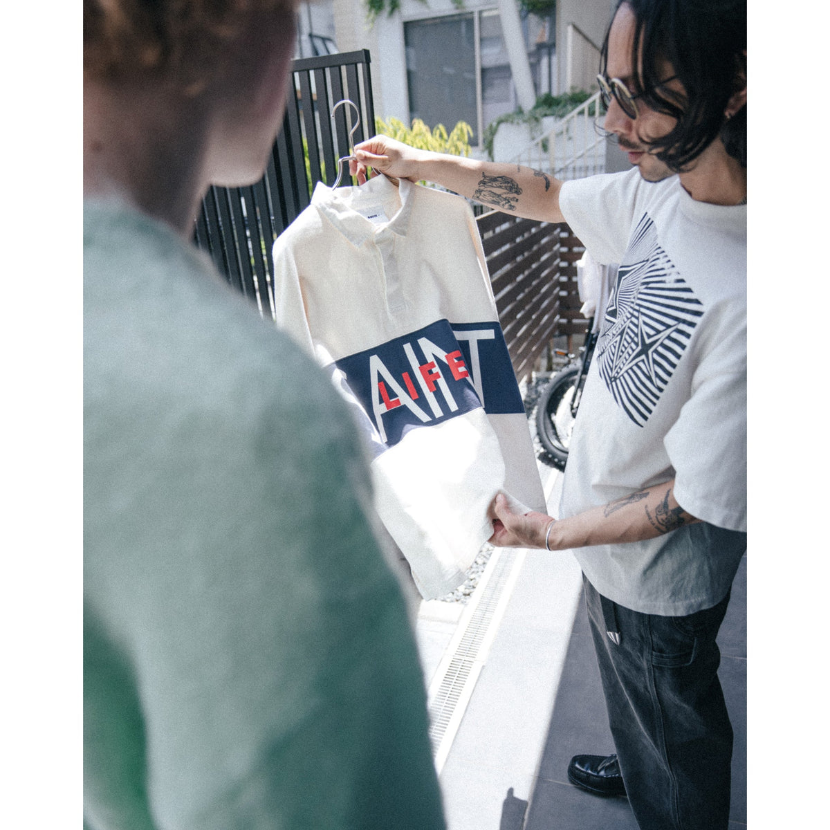 LS POLO SHIRT/SAINT LIFE / WHITE