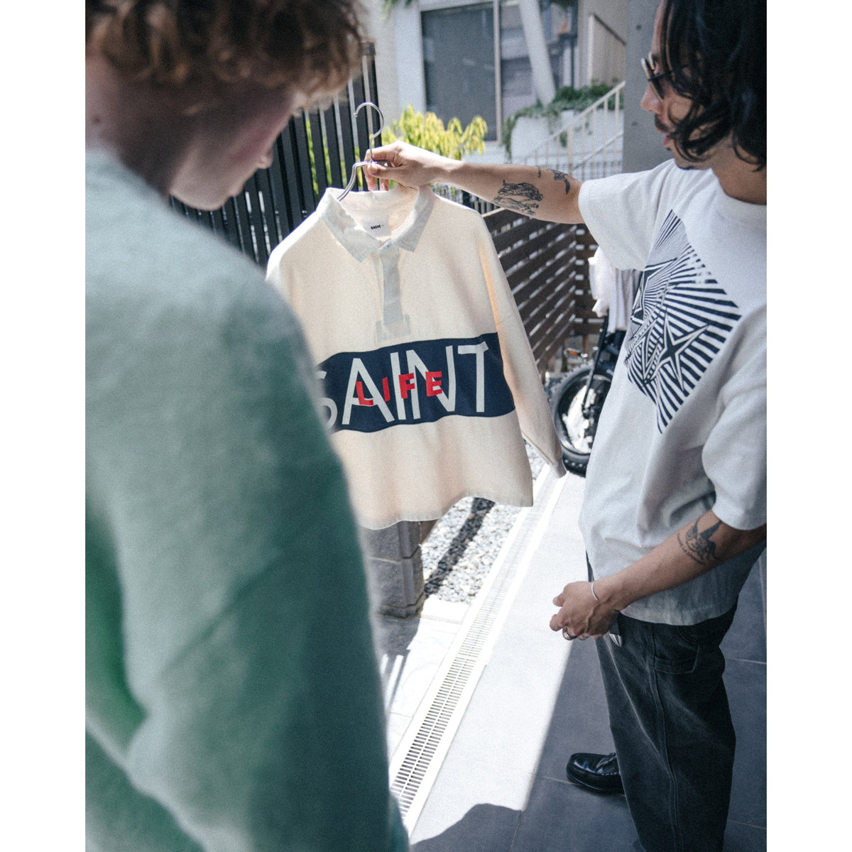 LS POLO SHIRT/SAINT LIFE / WHITE