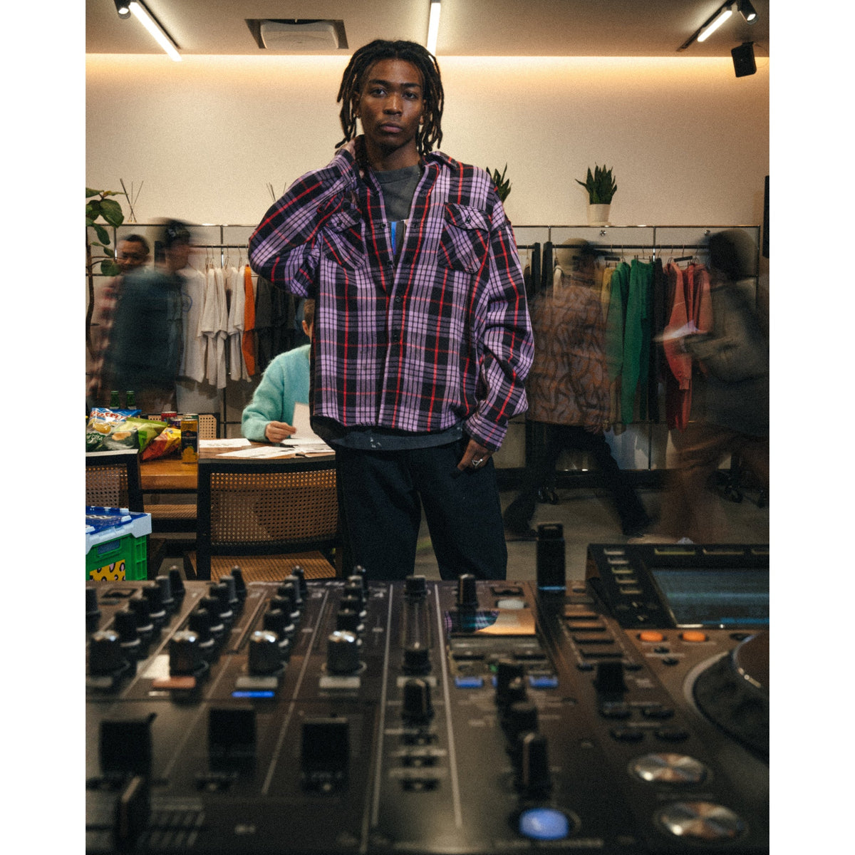 FLANNNEL SHIRT/CHECK / PURPLE
