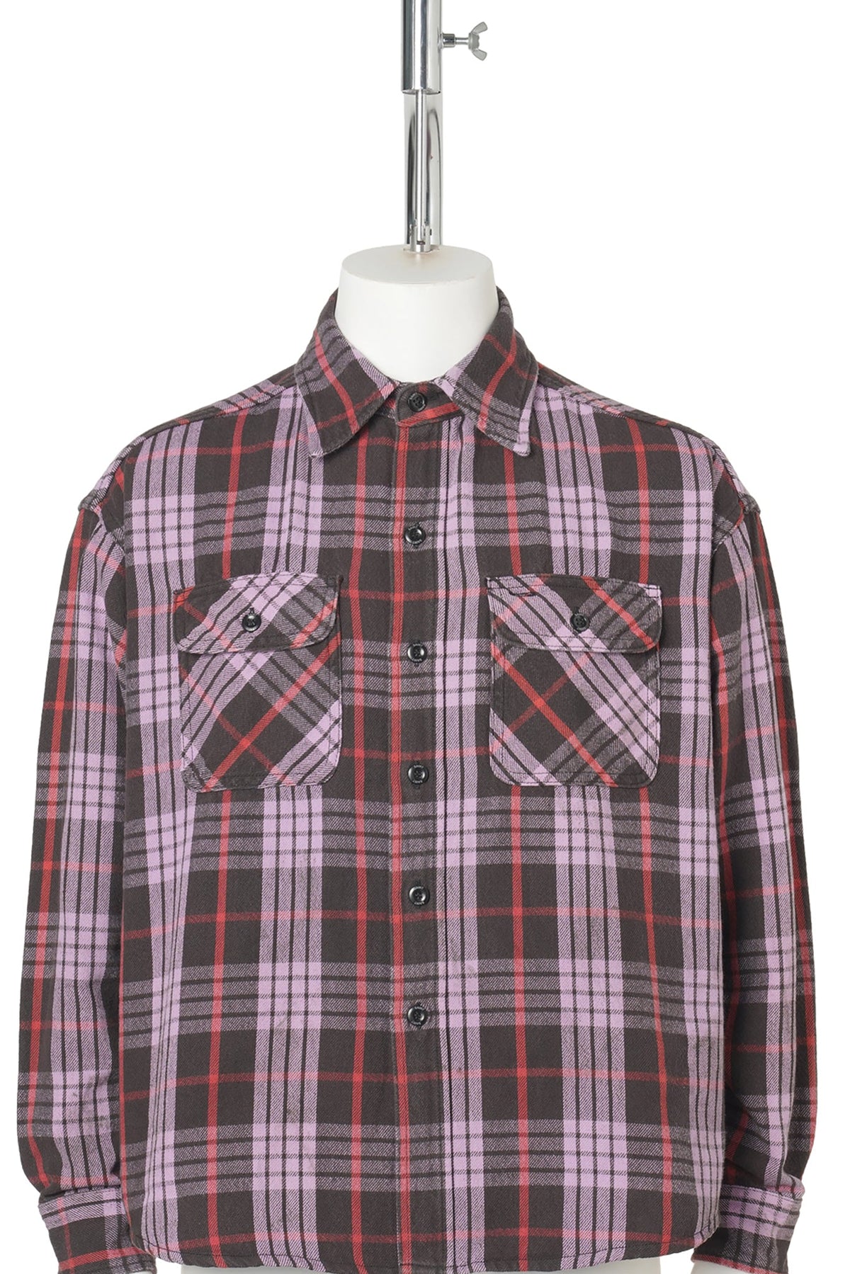 FLANNNEL SHIRT/CHECK / PURPLE