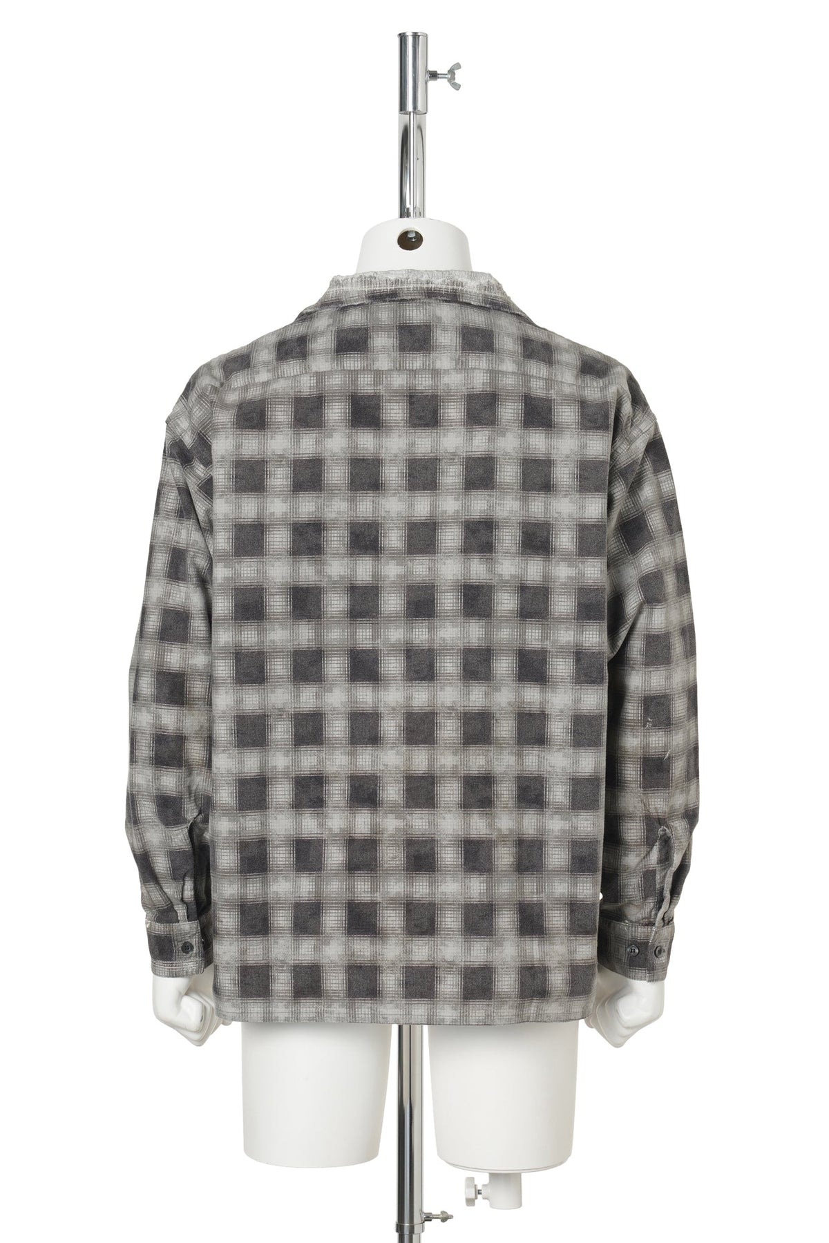 PRINT CHECK SHIRT / BLACK+GRAY