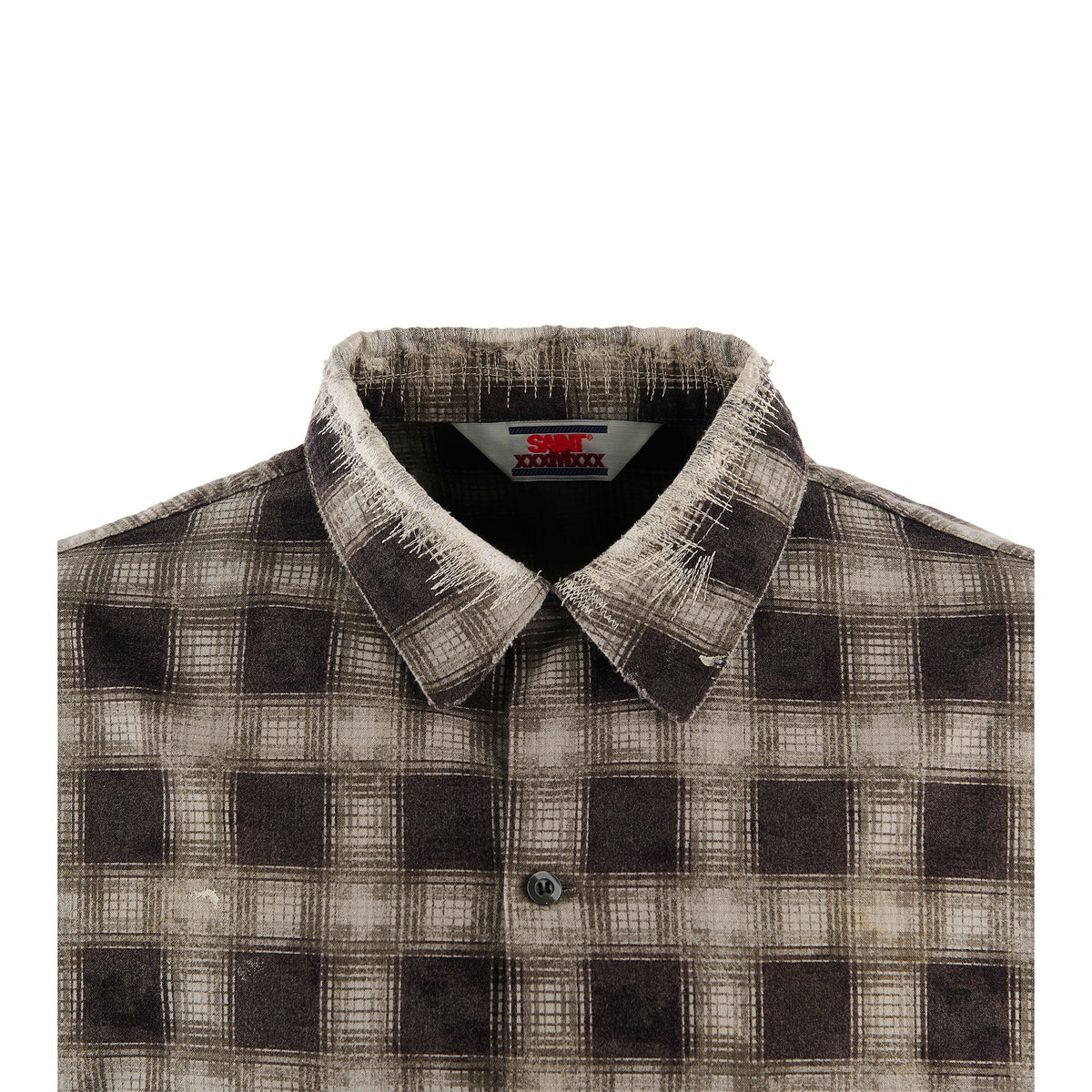 PRINT CHECK SHIRT / BLACK+GRAY