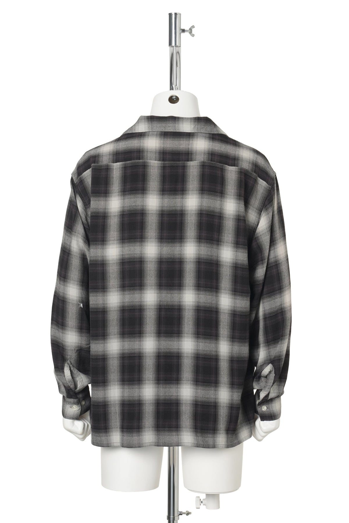 RAYON SHIRT/CHECK / BLACK+GRAY