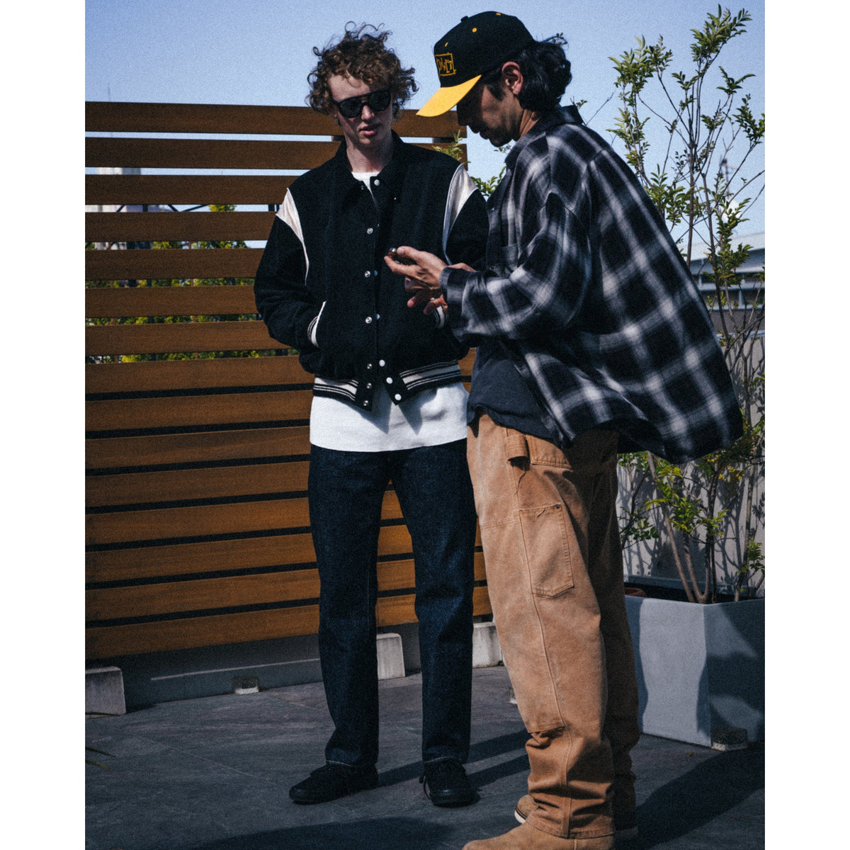 RAYON SHIRT/CHECK / BLACK+GRAY
