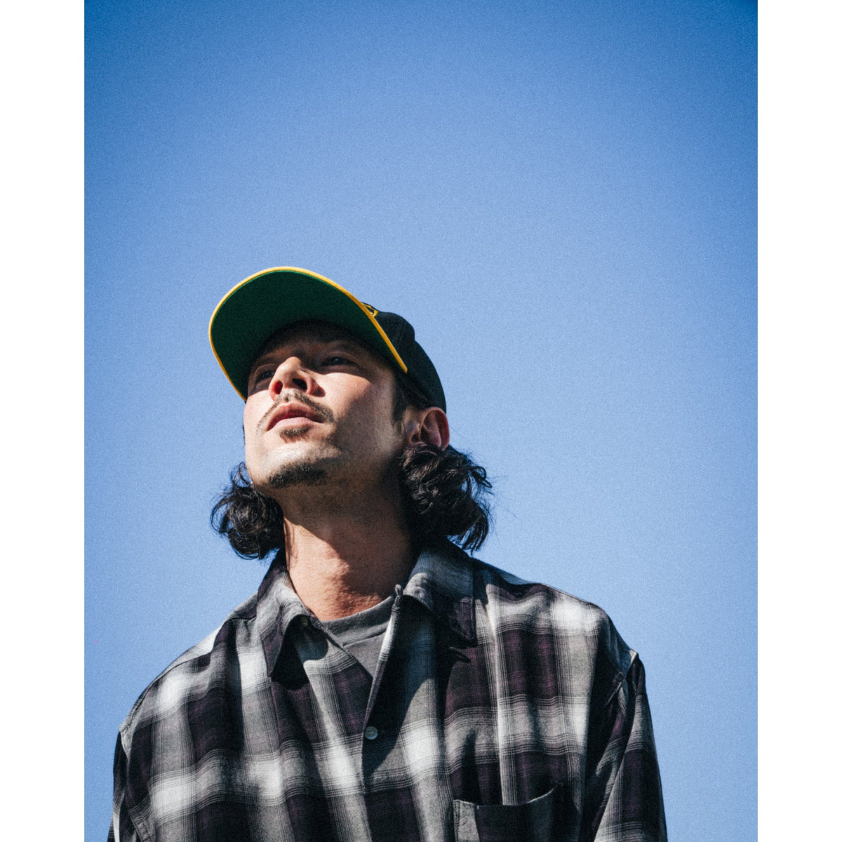RAYON SHIRT/CHECK / BLACK+GRAY