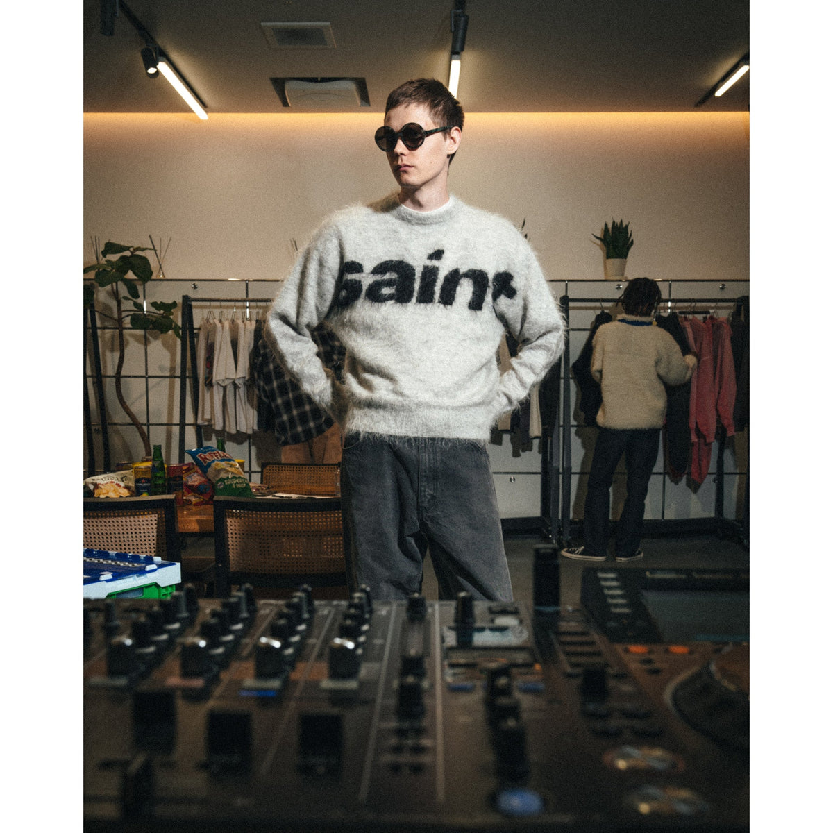 MOHAIR CREW KNIT/SAINT / GRAY