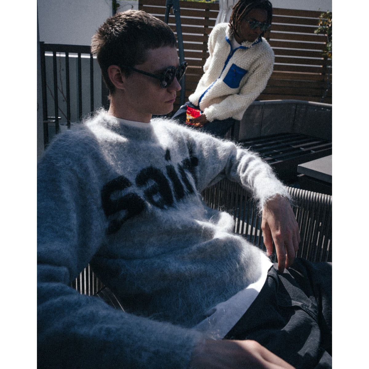 MOHAIR CREW KNIT/SAINT / GRAY