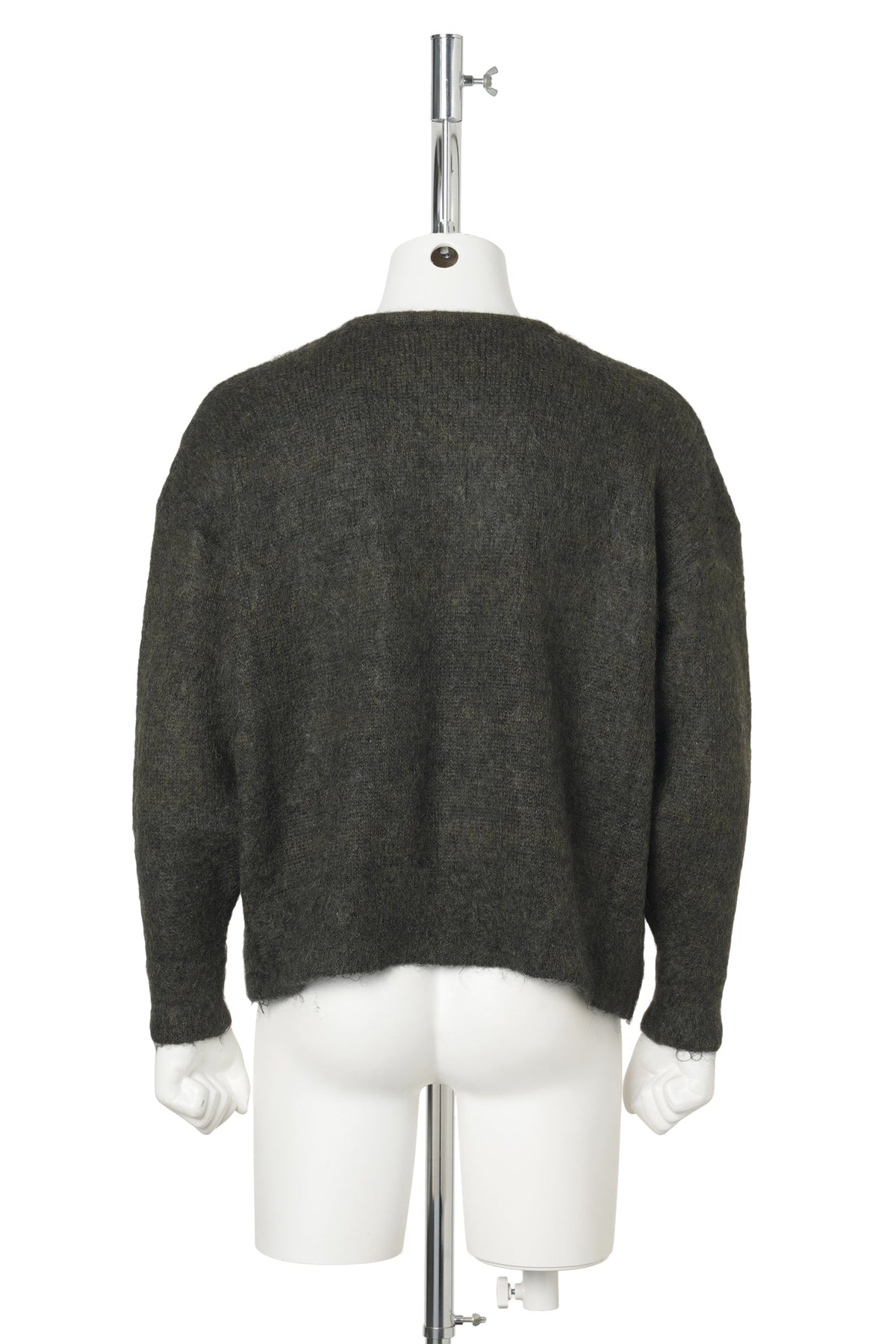 ZIP UP MOHAIR KNIT/ZIP / GRAY