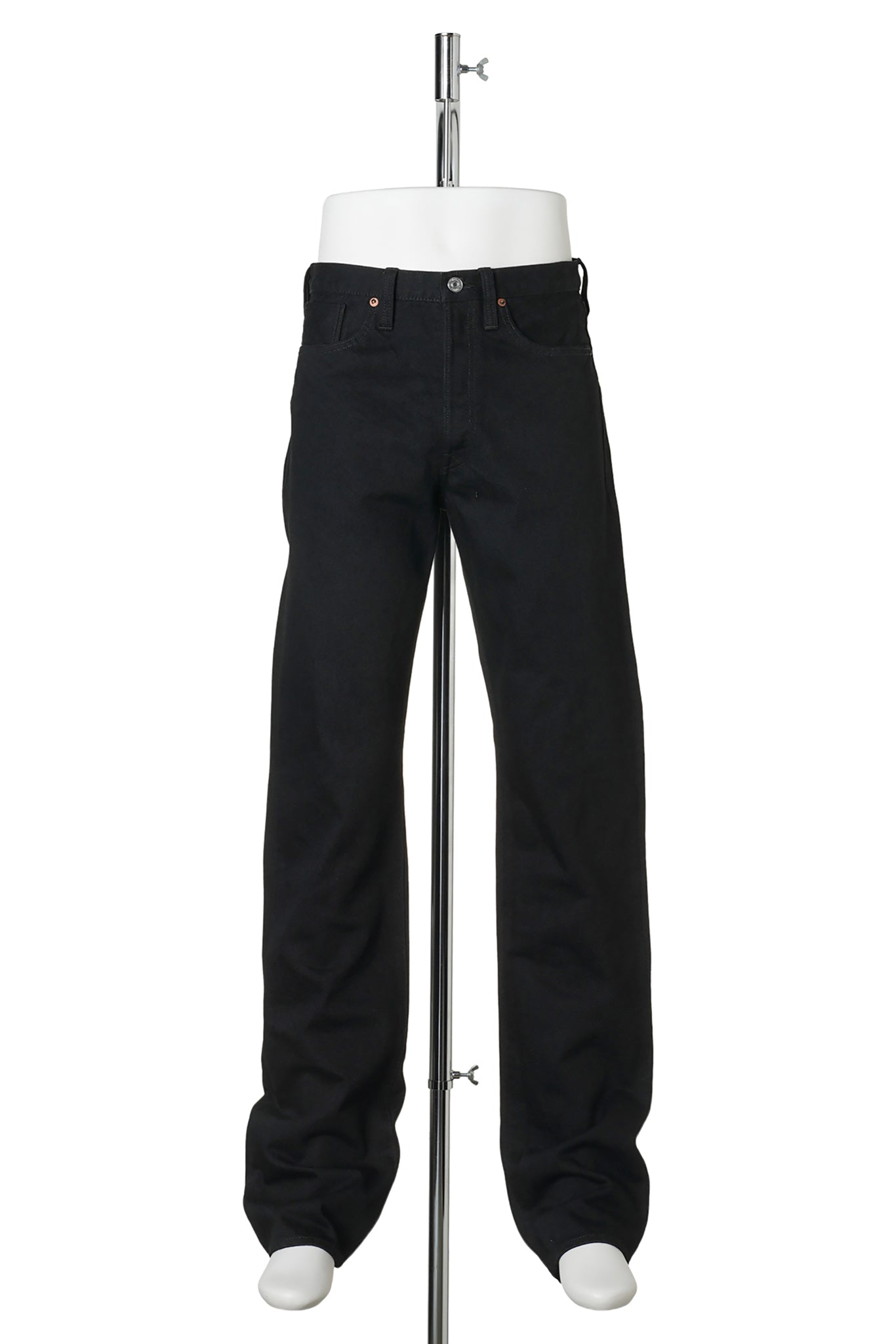 BLACK DENIM PANTS/STRAIGHT / BLACK