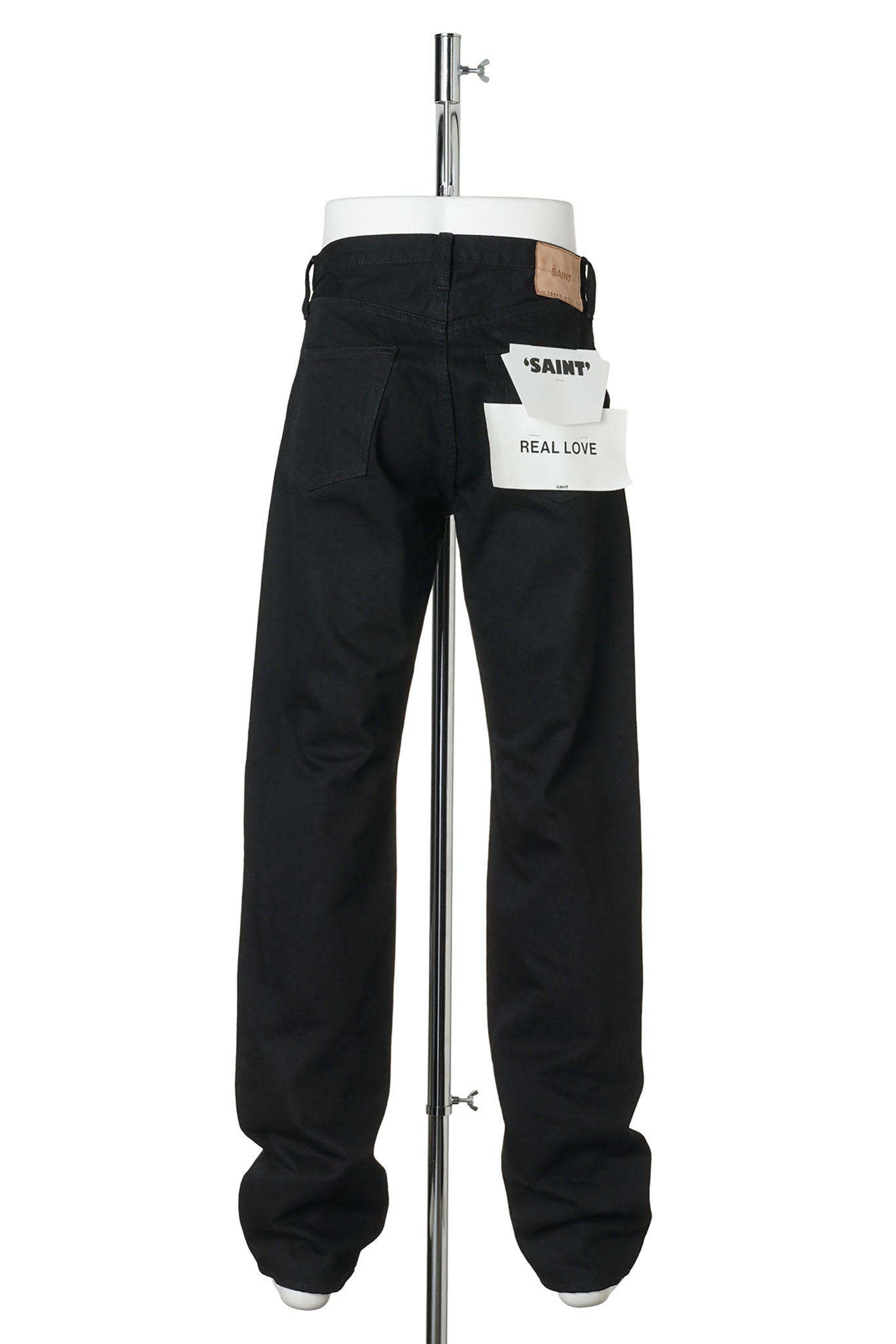 BLACK DENIM PANTS/STRAIGHT / BLACK