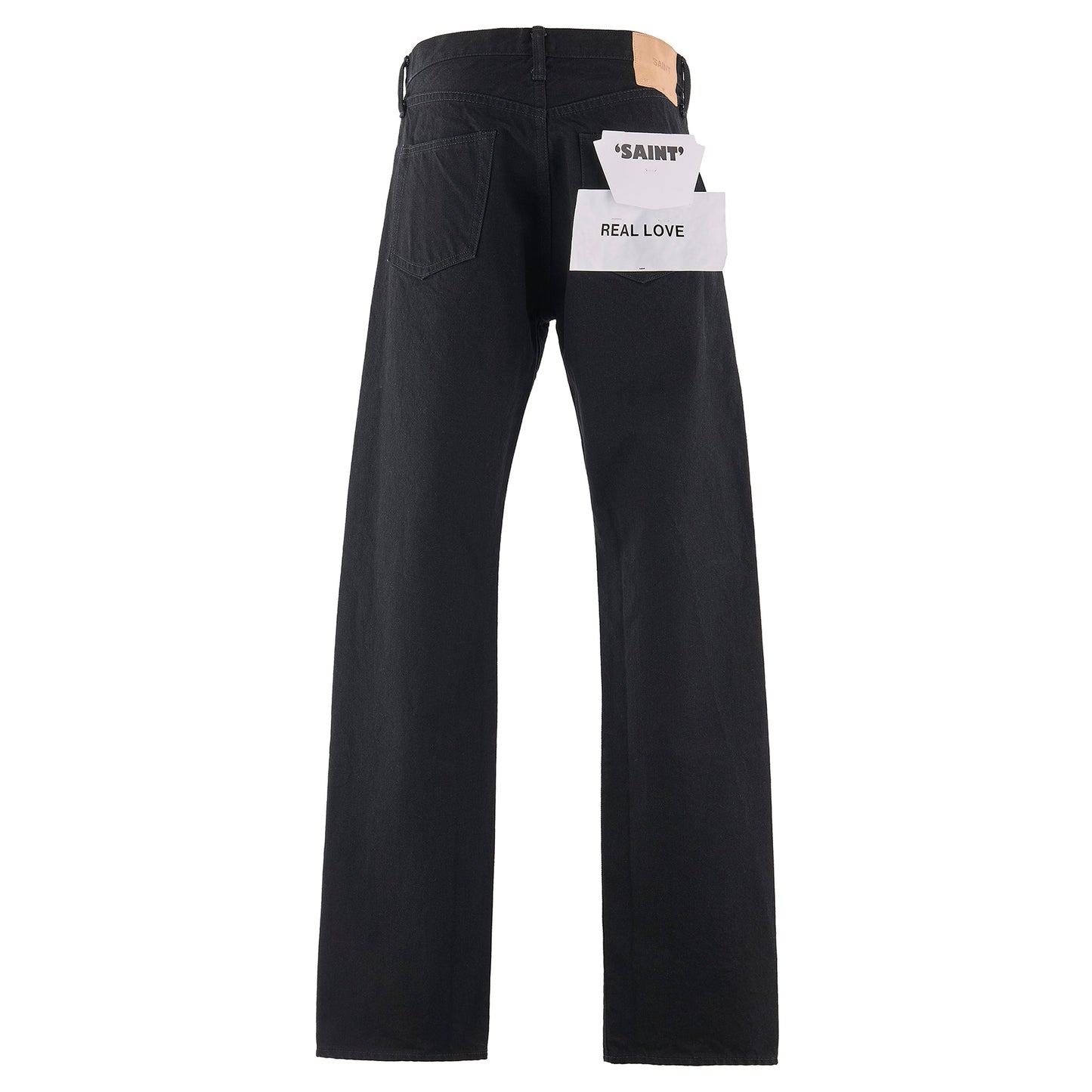 BLACK DENIM PANTS/STRAIGHT / BLACK