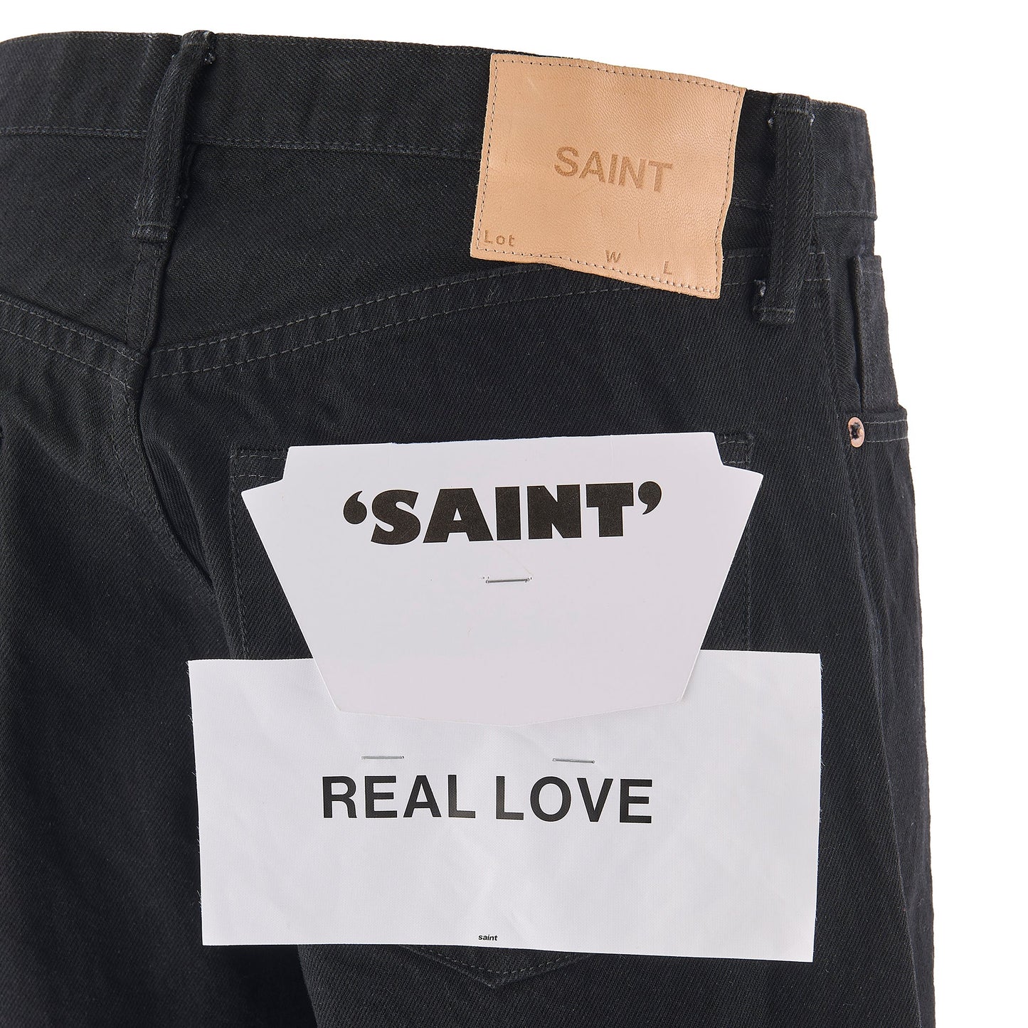 BLACK DENIM PANTS/STRAIGHT / BLACK