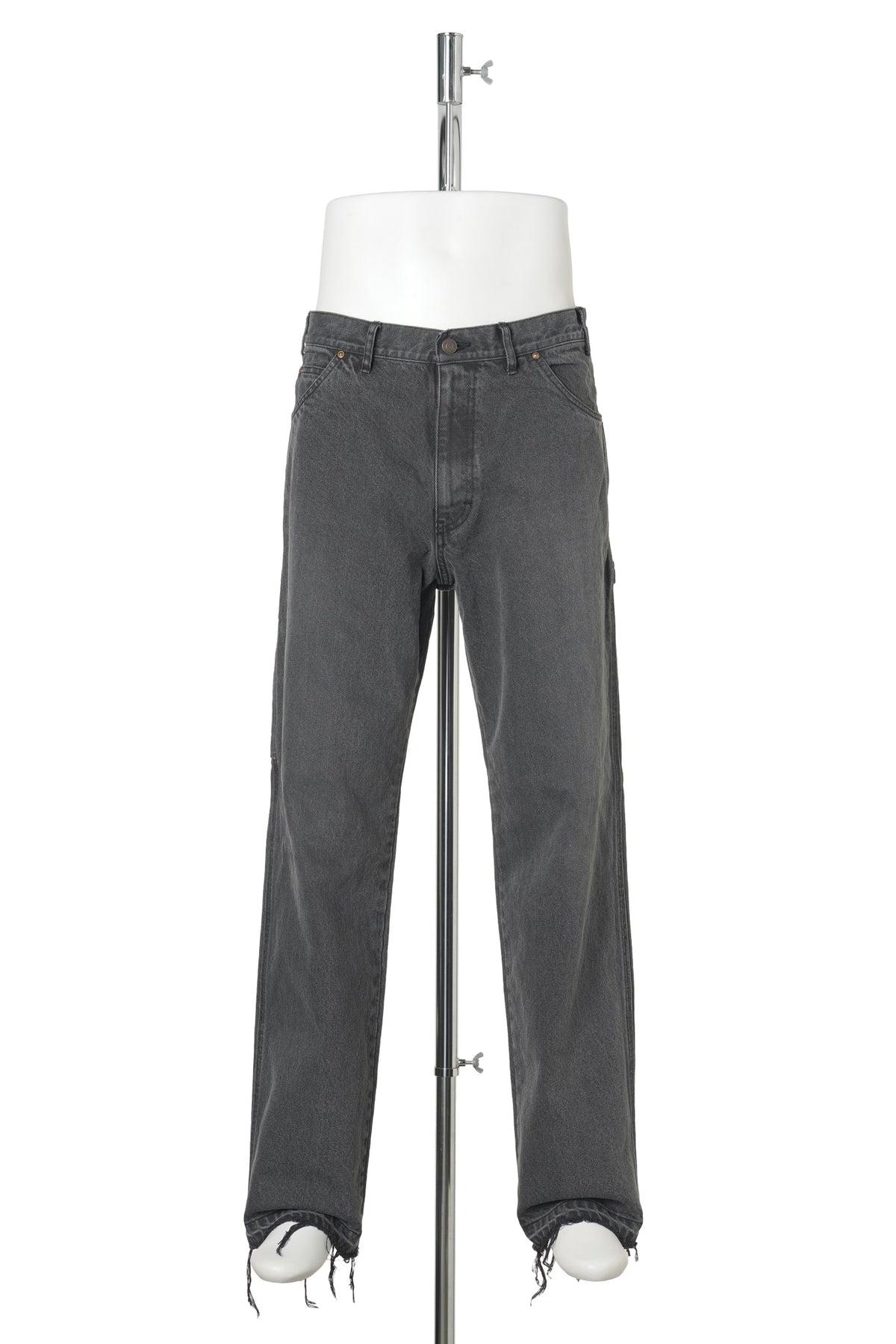 BLK DENIM PAINTER PANTS / BLACK