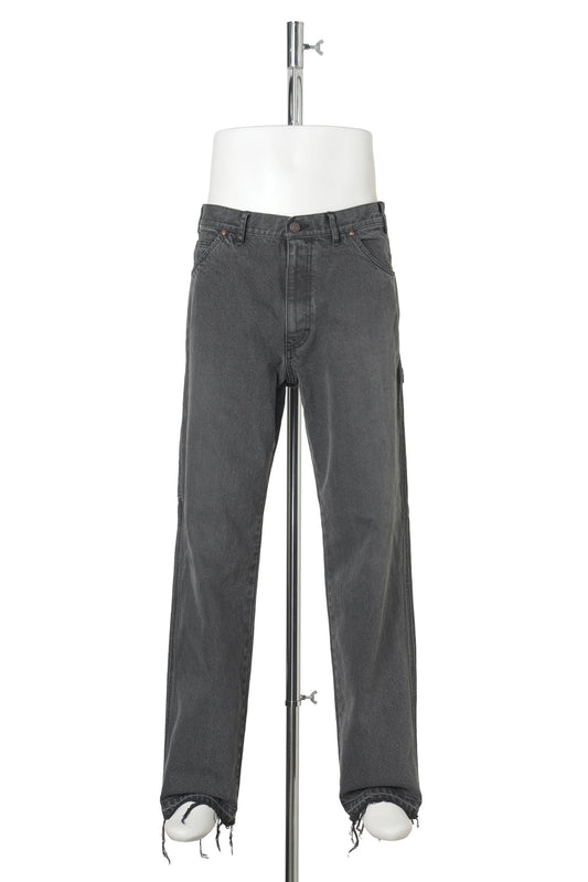 BLK DENIM PAINTER PANTS / BLACK