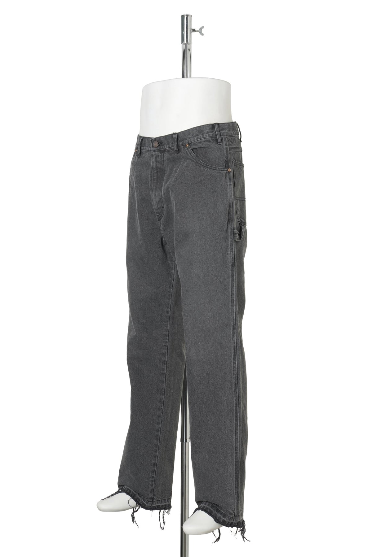 BLK DENIM PAINTER PANTS / BLACK