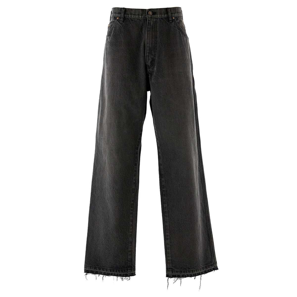 BLK DENIM PAINTER PANTS / BLACK