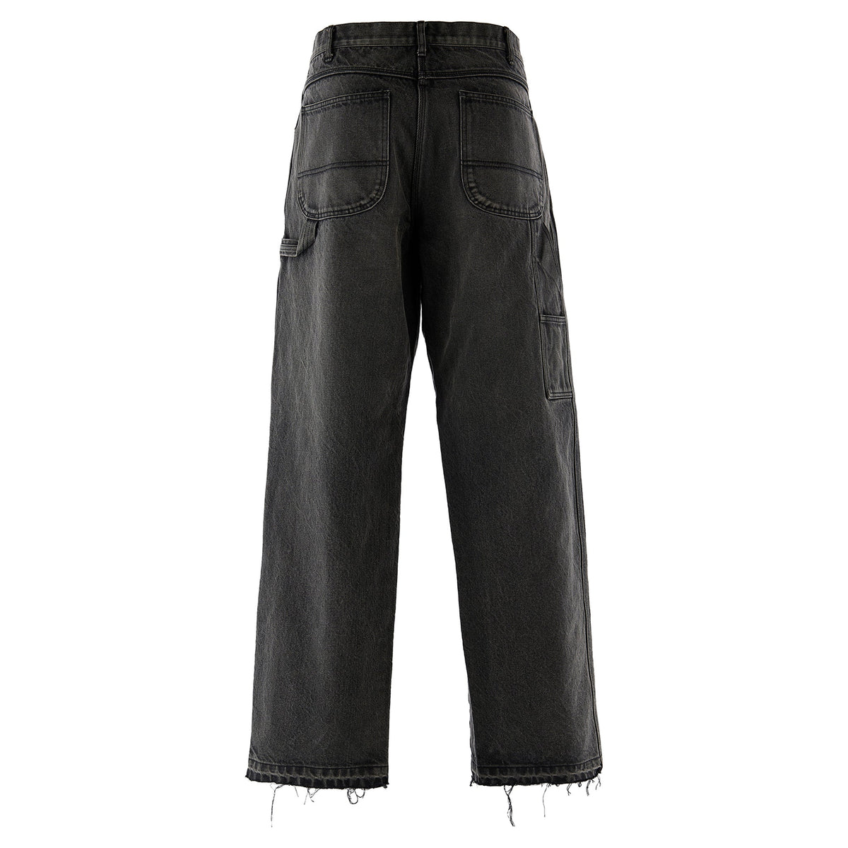 BLK DENIM PAINTER PANTS / BLACK