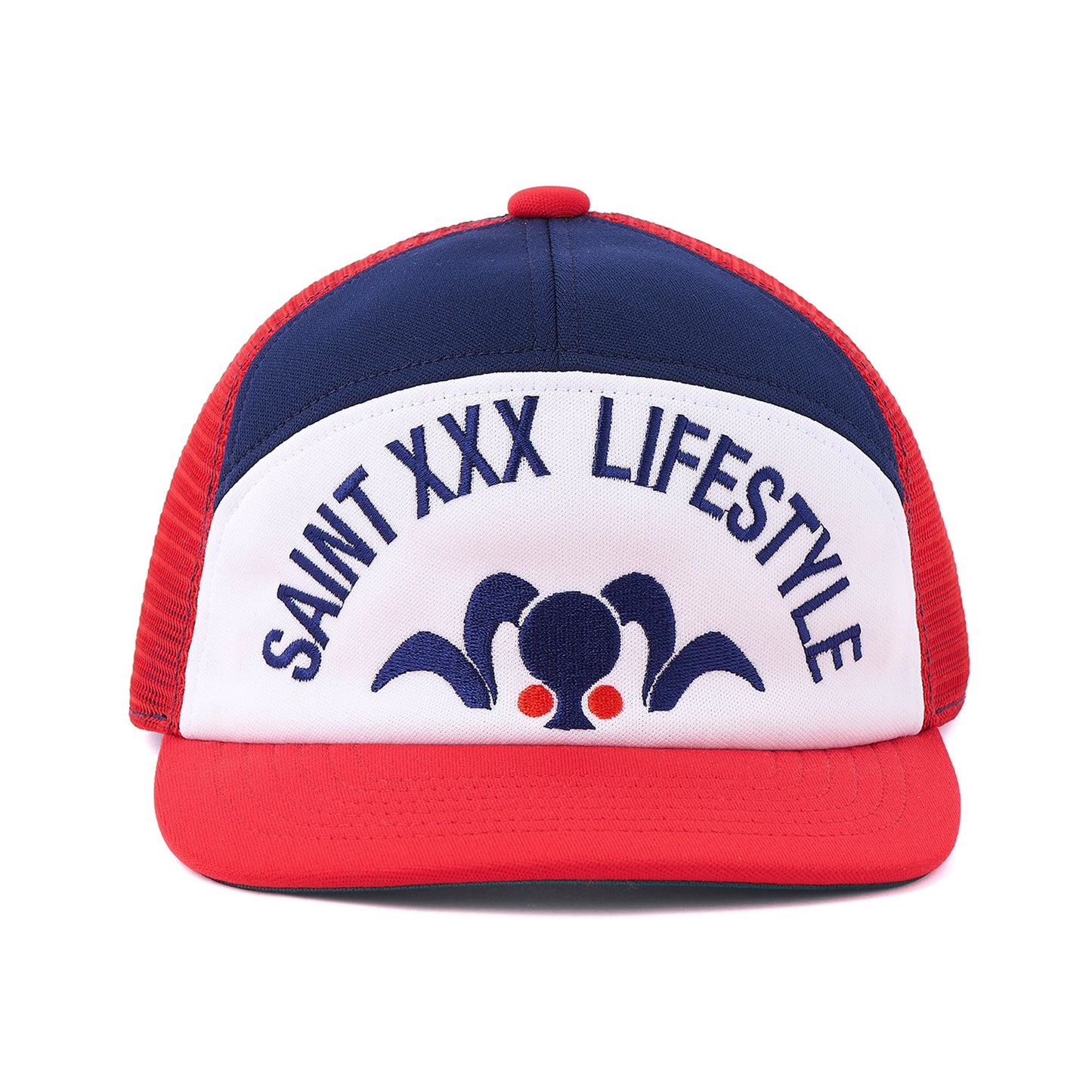 MESH CAP/LIFE STYLE / NAVY/RED