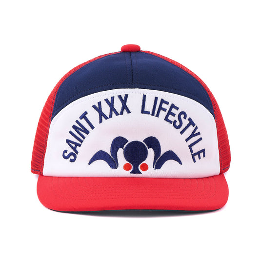 MESH CAP/LIFE STYLE / NAVY/RED