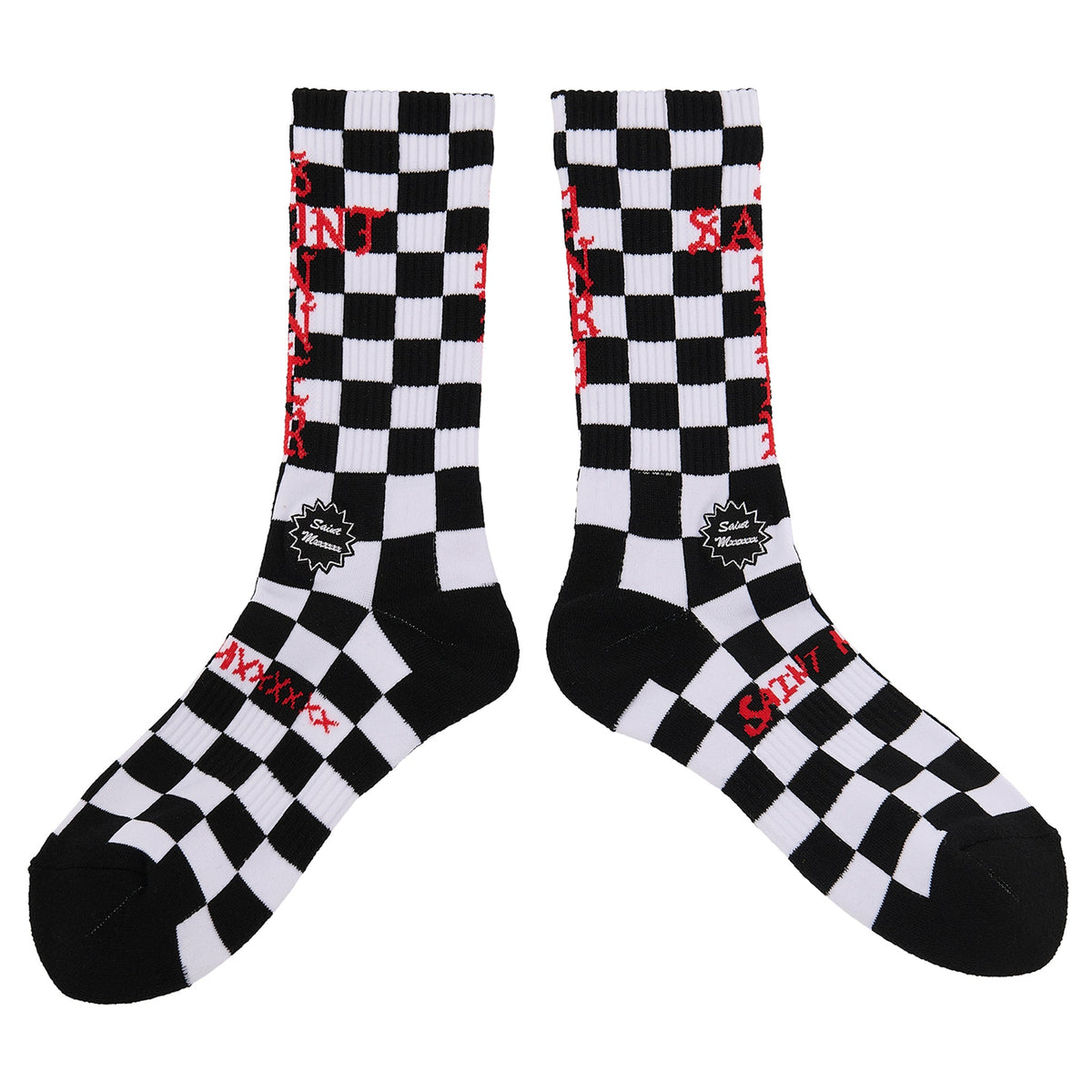SOCKS/CHECK / BLACK+WHITE
