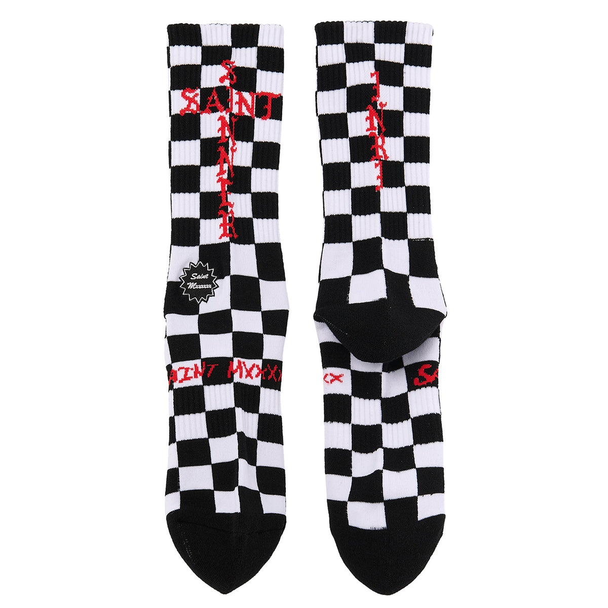 SOCKS/CHECK / BLACK+WHITE