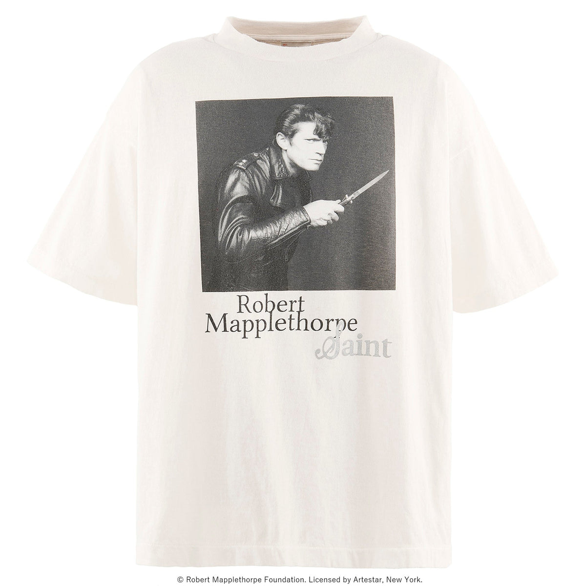 SAINT Mxxxxxx_Robert Mapplethorpe MT_SS T-SHIRT/SELF PORTRAIT / WHT