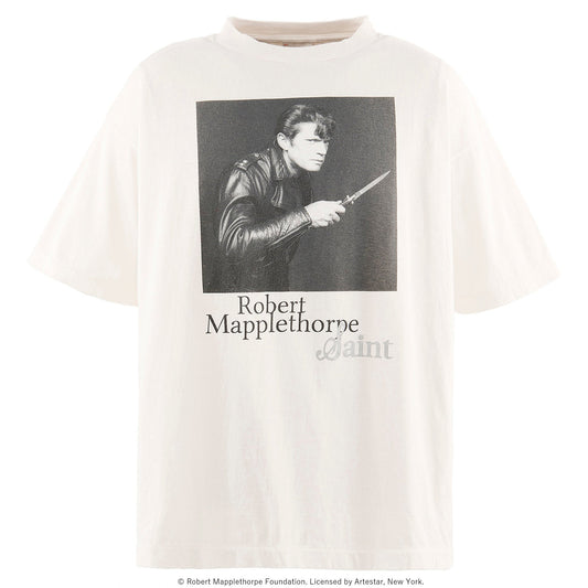 SAINT Mxxxxxx_Robert Mapplethorpe MT_SS T-SHIRT/SELF PORTRAIT / WHT