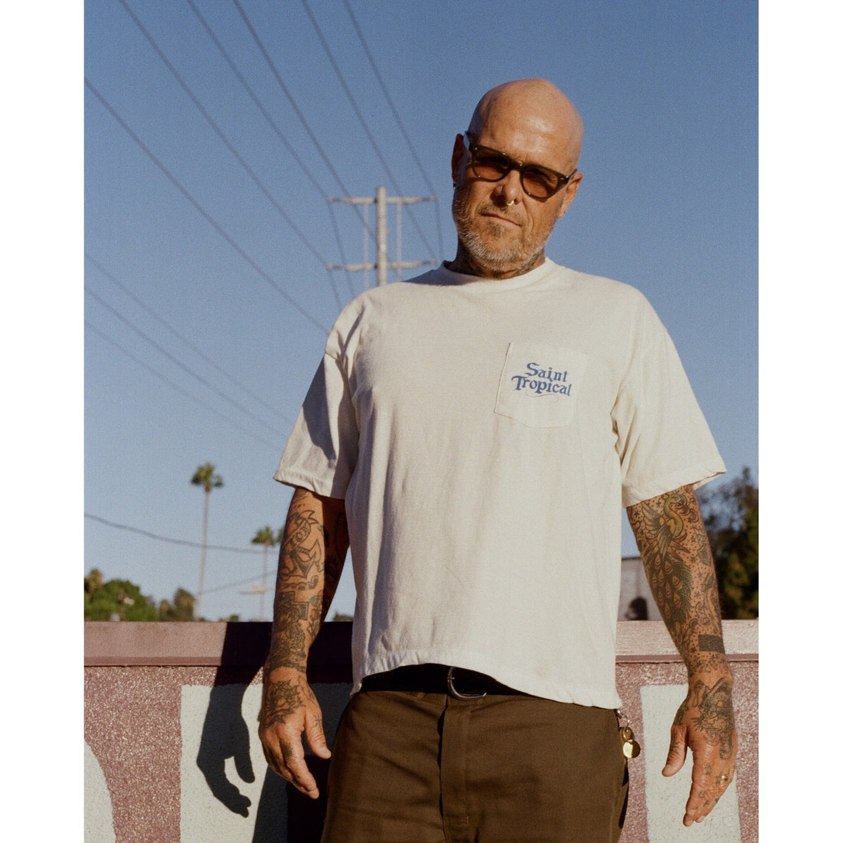 SAINT Mxxxxxx x Cafe Tropical TC_SS T-SHIRT/POCKET / WHITE
