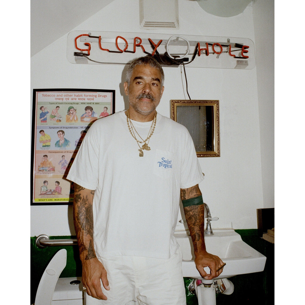 SAINT Mxxxxxx x Cafe Tropical TC_SS T-SHIRT/POCKET / WHITE