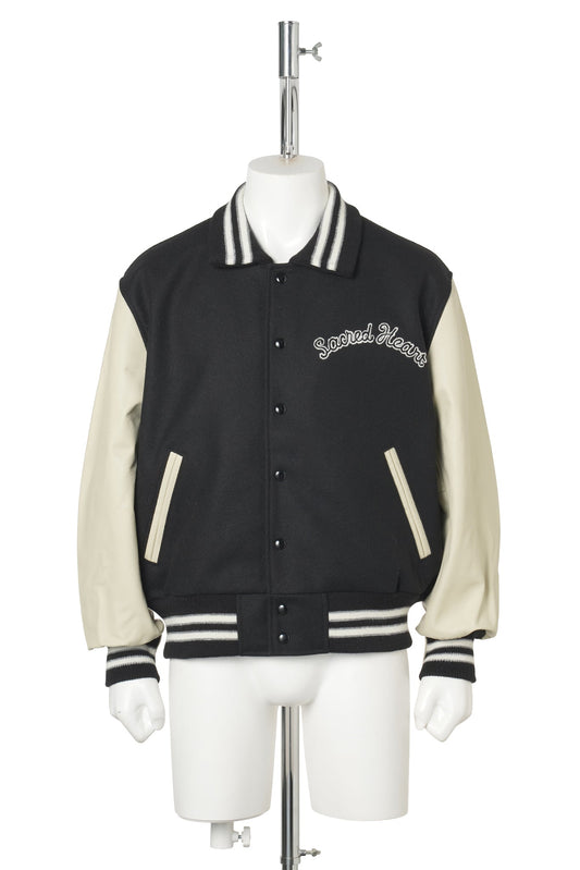 SAINT Mxxxxxx x Golden Bear Sportswear GB_VARSITY JKT/Sared Heart / BLACK+WHITE