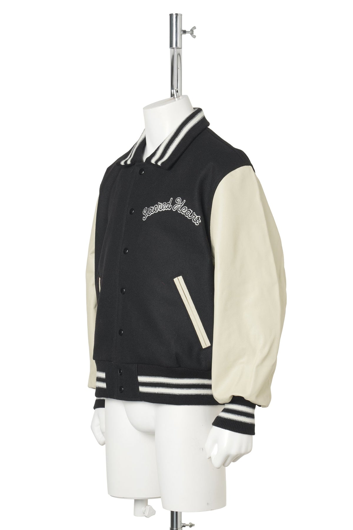 SAINT Mxxxxxx x Golden Bear Sportswear GB_VARSITY JKT/Sared Heart / BLACK+WHITE