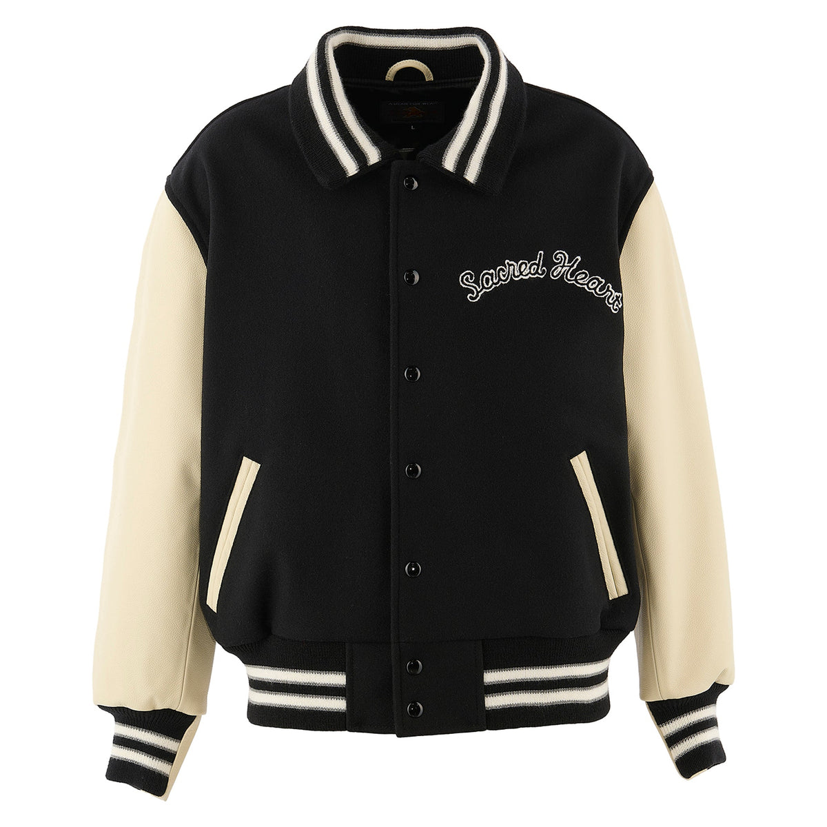SAINT Mxxxxxx x Golden Bear Sportswear GB_VARSITY JKT/Sared Heart / BLACK+WHITE