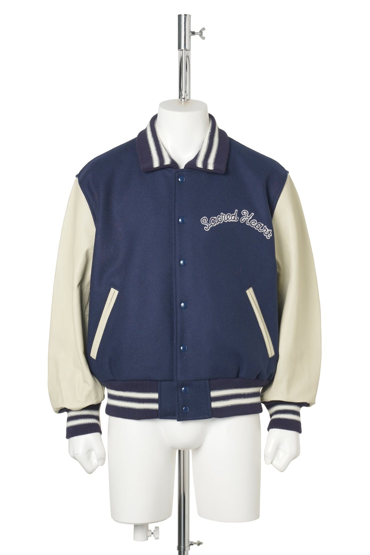 SAINT Mxxxxxx x Golden Bear Sportswear GB_VARSITY JKT/Sared Heart / NAVY+WHITE
