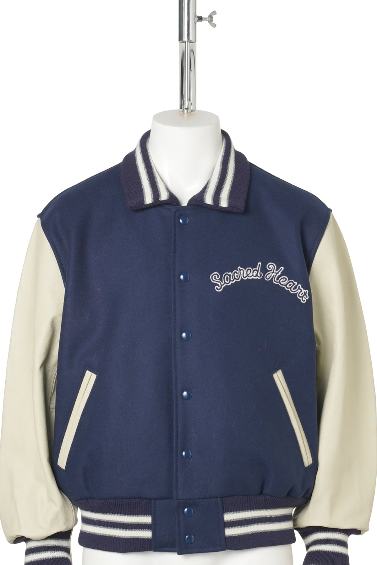 SAINT Mxxxxxx x Golden Bear Sportswear GB_VARSITY JKT/Sared Heart / NAVY+WHITE