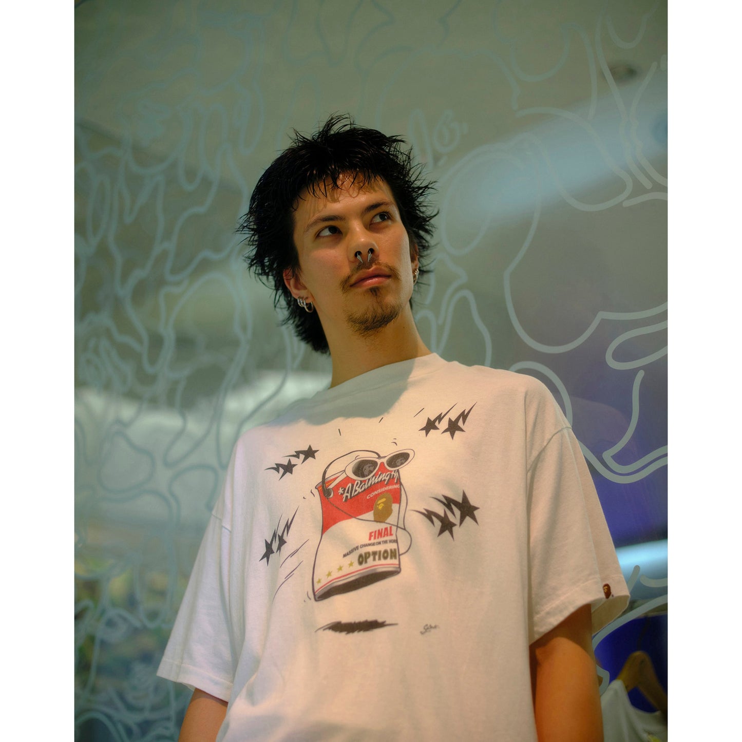 SAINT Mxxxxxx x BAPE® BAPE_SS T-SHIRT/JUMP / WHITE
