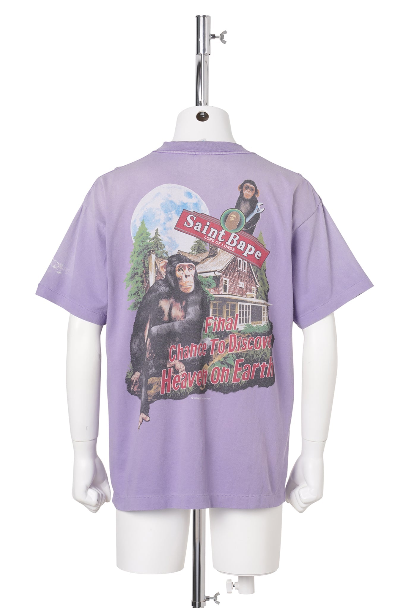 SAINT Mxxxxxx x BAPE® BAPE_SS T-SHIRT/HOUSE / PURPLE