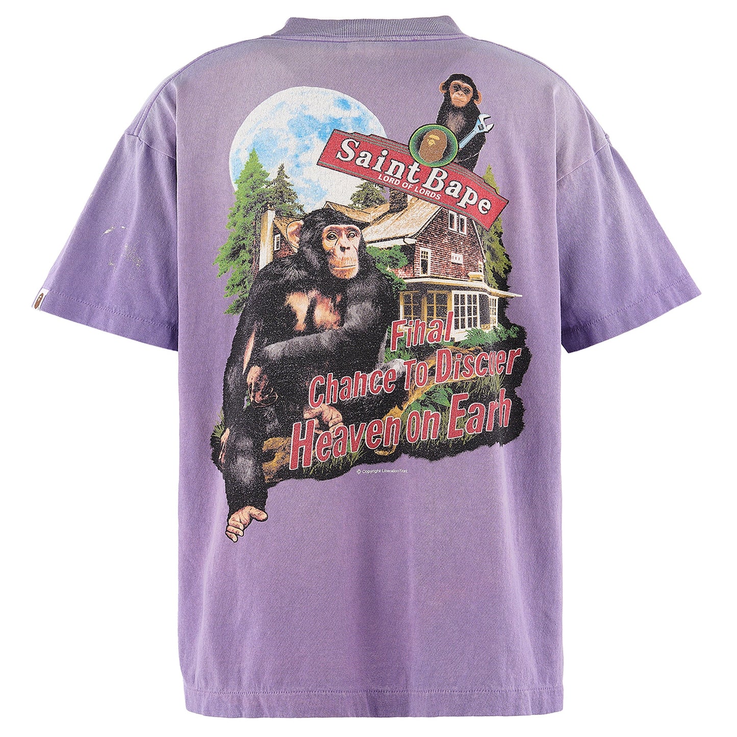 SAINT Mxxxxxx x BAPE® BAPE_SS T-SHIRT/HOUSE / PURPLE