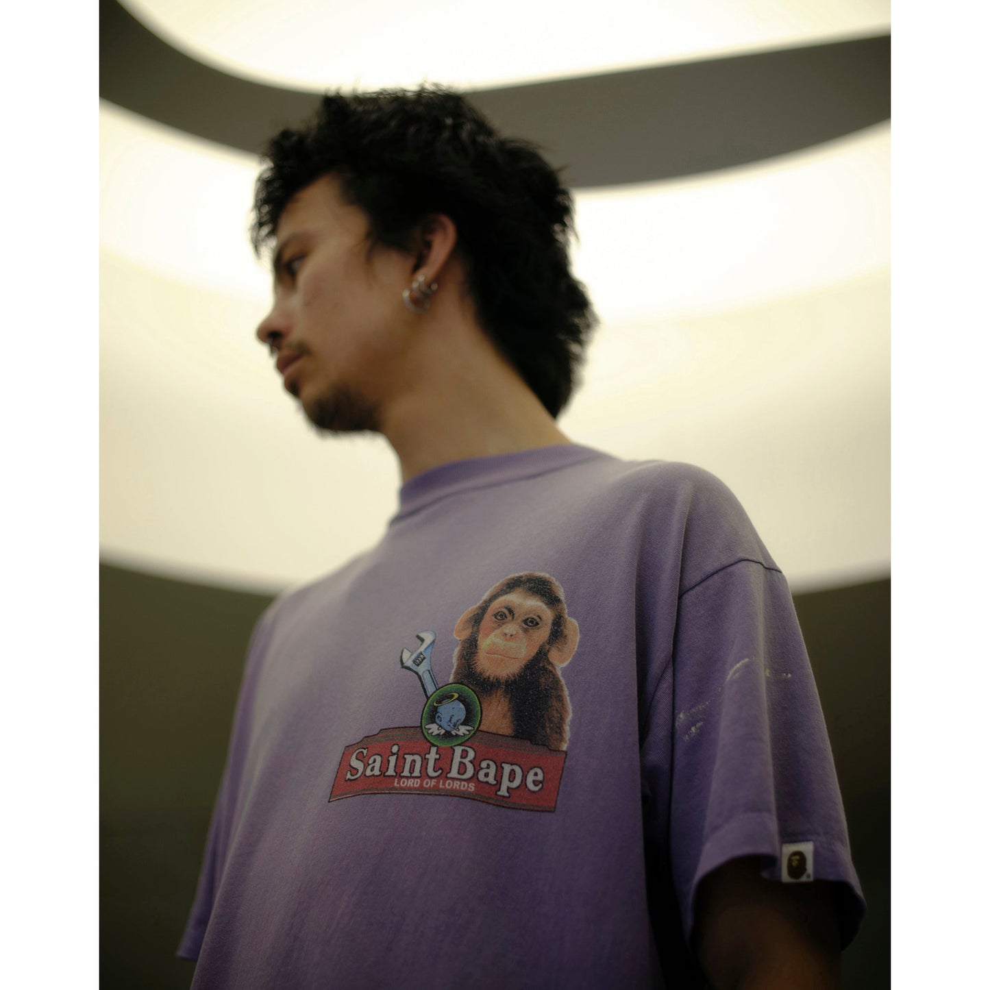 SAINT Mxxxxxx x BAPE® BAPE_SS T-SHIRT/HOUSE / PURPLE