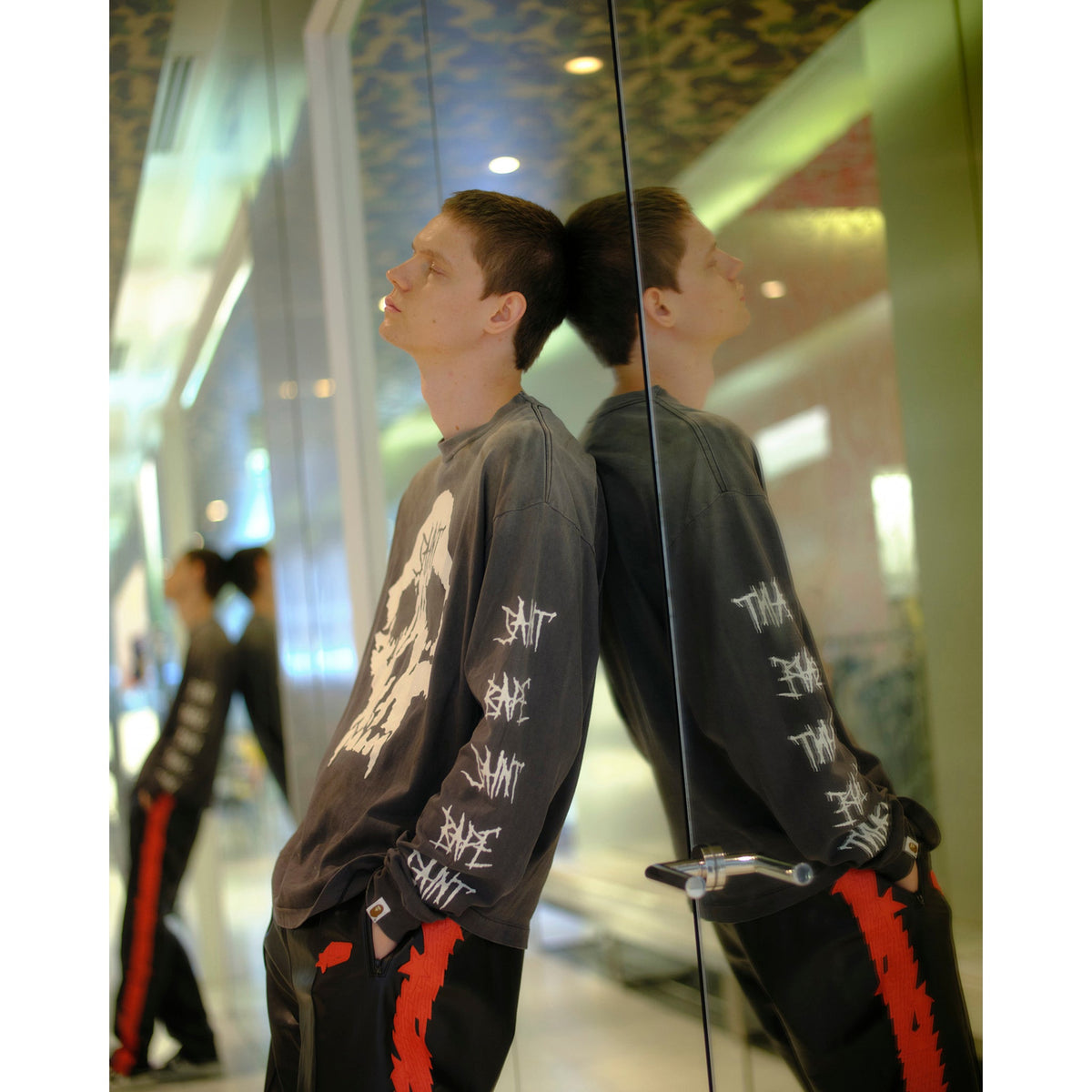 SAINT Mxxxxxx x BAPE® BAPE_LS T-SHIRT/SKULL / BLACK
