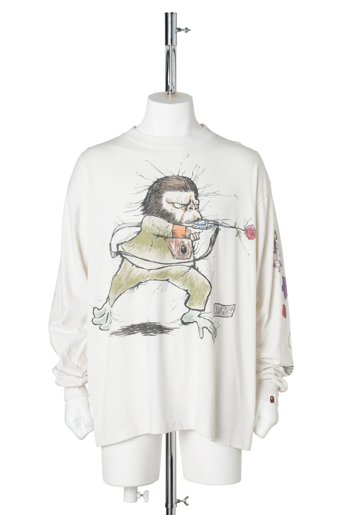 SAINT Mxxxxxx x BAPE® BAPE_LS T-SHIRT/RUNNING / WHITE