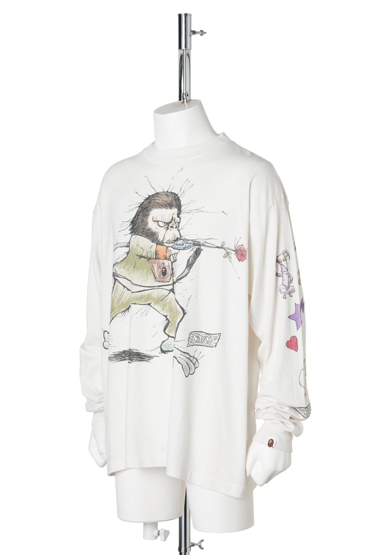 SAINT Mxxxxxx x BAPE® BAPE_LS T-SHIRT/RUNNING / WHITE