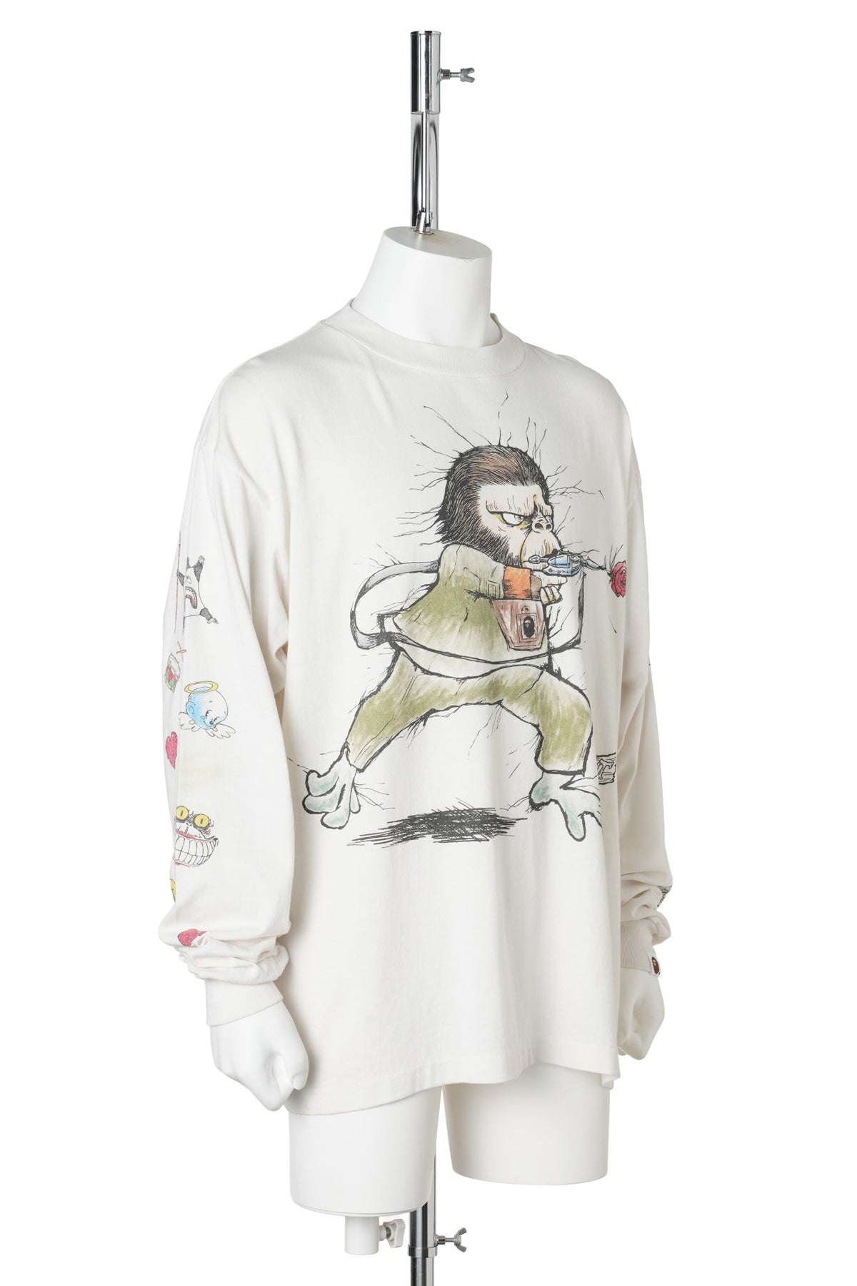 SAINT Mxxxxxx x BAPE® BAPE_LS T-SHIRT/RUNNING / WHITE