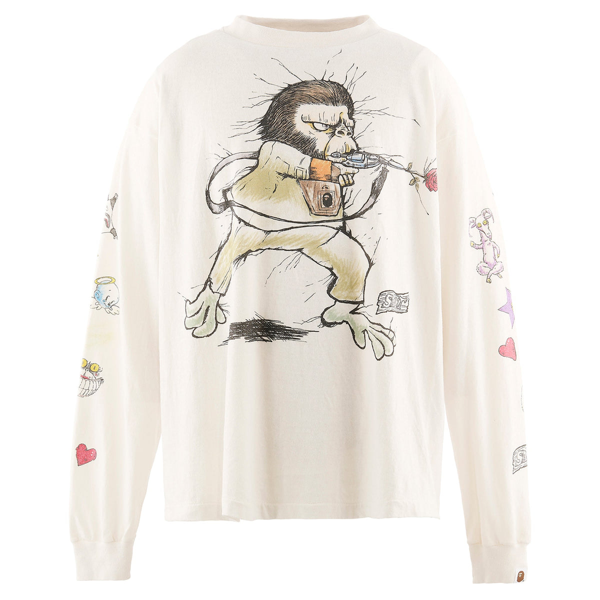 SAINT Mxxxxxx x BAPE® BAPE_LS T-SHIRT/RUNNING / WHITE