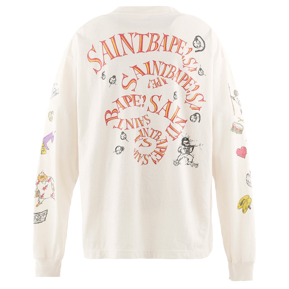 SAINT Mxxxxxx x BAPE® BAPE_LS T-SHIRT/RUNNING / WHITE